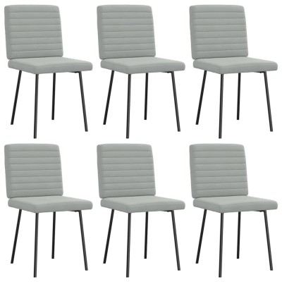 Sillas de comedor giratorias 6 uds terciopelo gris claro