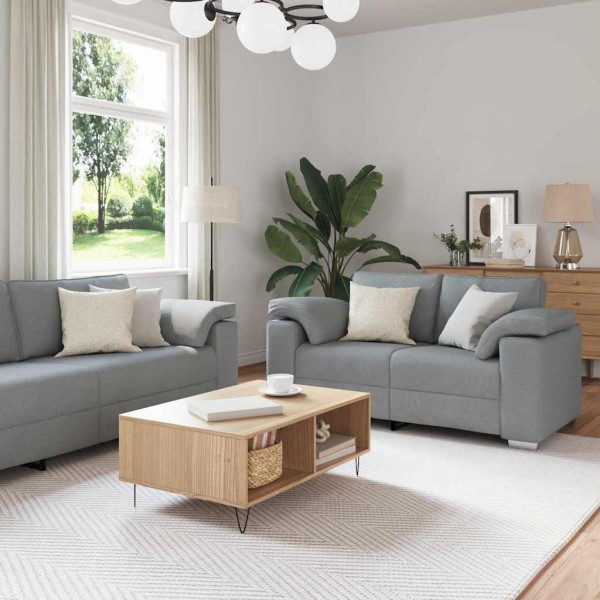 Juego de Sofá con cojín 3 pcs Gris 219 x 77 x 82 cm tela
