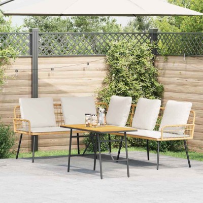 Conjunto de sofá de jardín 2 pcs Natural ratán sintético