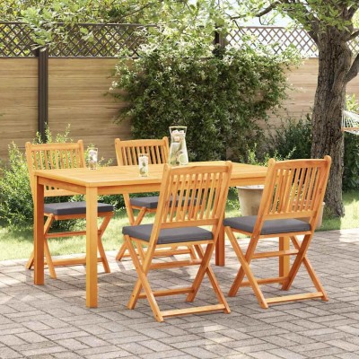 Silla Plegable con cojín Plegable 4 pcs Gris 49 x 57.5 x 92cm