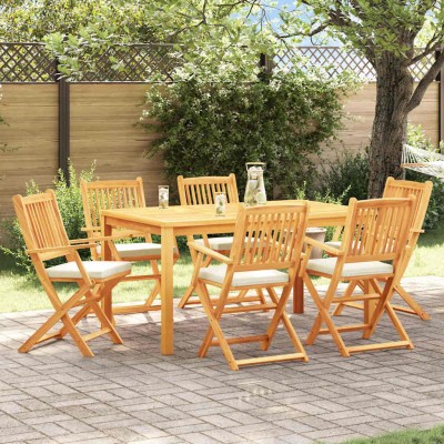 Silla Plegable con cojín Plegable 6 pcs Blanco 49 x 57.5 x 92cm