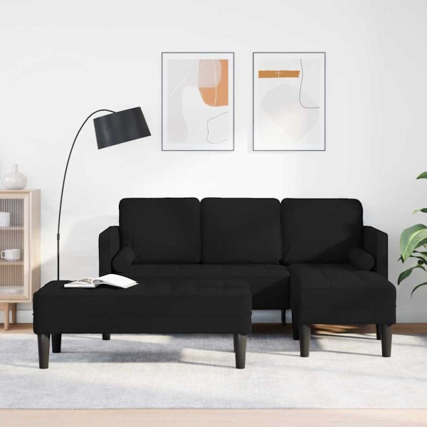 Juego de Sofá 2 pcs Negro 173 x 131 x 67 cm tela