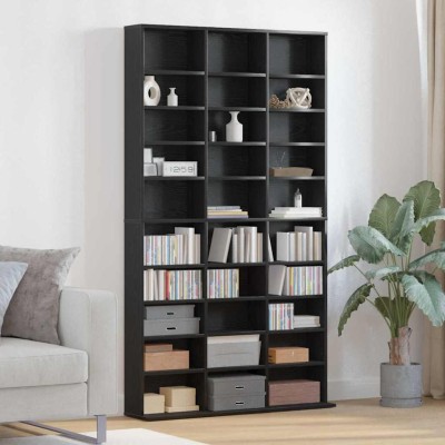 Mueble para CD con estante Roble negro 101 x 23 x 177.5 cm