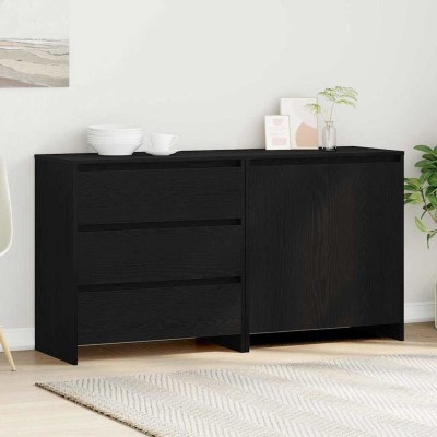 Vitrina 2 pcs Negro 70 x 41 x 75 cm Madera contrachapada