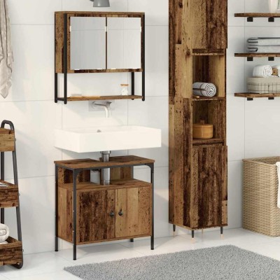 Juego de muebles de baño 2 pcs Marrón 60 x 30 x 60 cm