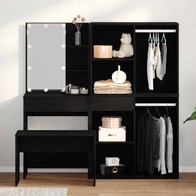 Conjunto de Mesa de Tocador 2 pcs Negro 140 x 40 x 140 cm