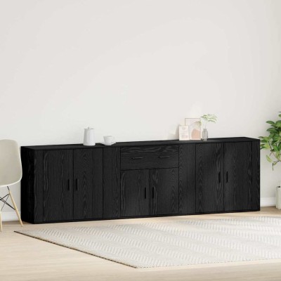 Sideboard Roble Negro 240 x 33 x 70 cm Madera contrachapada