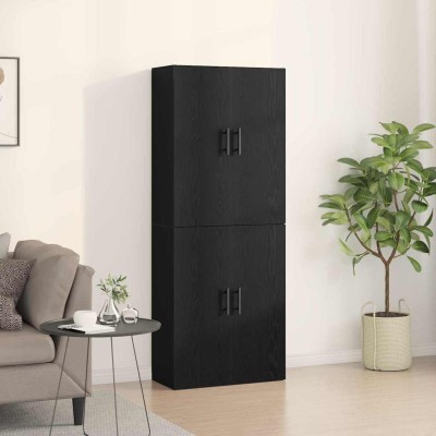 Armario de pared 2 pcs Roble negro 69.5 x 34 x 90 cm