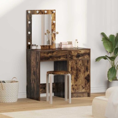 Mesa de tocador con cajón 2 pcs Marrón 50 x 41 x 135 cm