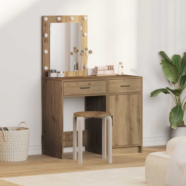Mesa de tocador con cajón 2 pcs Marrón 50 x 41 x 135 cm