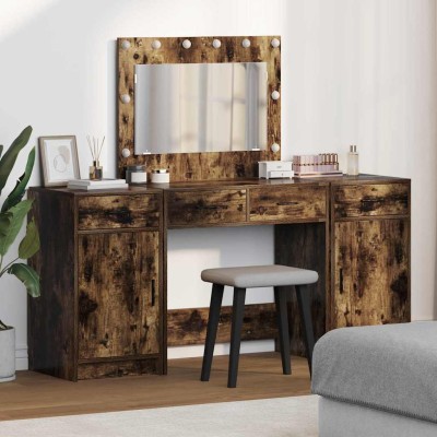 Mesa de tocador con cajón 3 pcs Marrón 40 x 41 x 75 cm