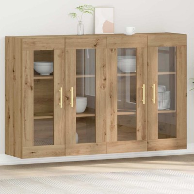 Armario de pared 2 pcs Roble artisan 69.5 x 34 x 90 cm