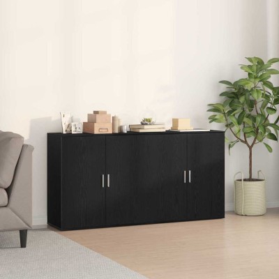 Tableros Lateral 2 pcs Roble negro 79 x 38 x 80 cm