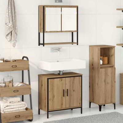Juego de muebles de baño 2 pcs Marrón 60 x 30 x 60 cm