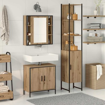 Unidades de Tocador de Baño Marrón 33 x 33 x 185.5 cm