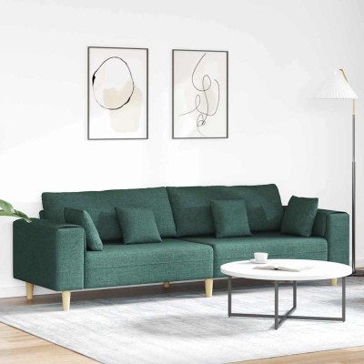 Sofá de tela con cojín Verde oscuro 208 cm tela