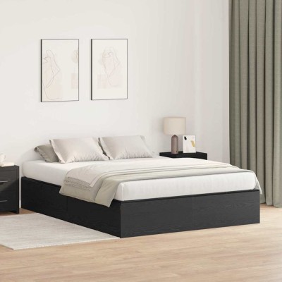 Estructura de cama Roble negro 200 x 160 x 31.5 cm
