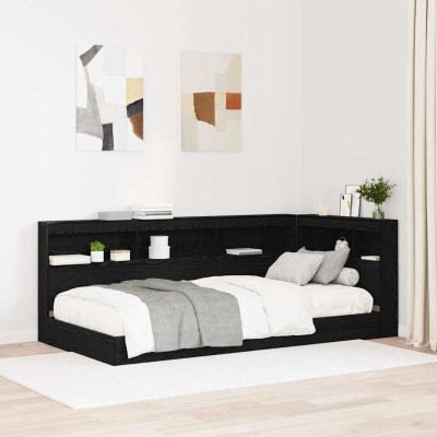 Cabecera de almacenamiento con estante Roble negro 100 cm