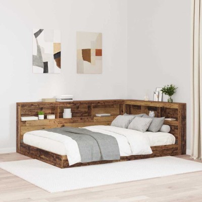 Cabecera de almacenamiento con estante Madera vieja 140 cm