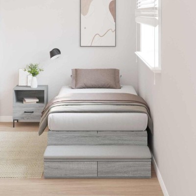 Cama con almacenamiento Gris sonoma 236.5 x 80 x 31.5 cm