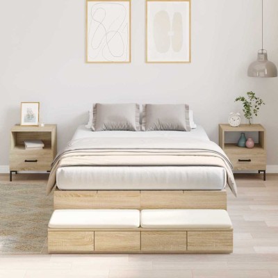 Cama con almacenamiento Roble Sonoma 226.5 x 120 x 31.5 cm