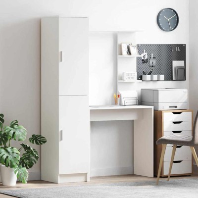 Escritorio con almacenamiento 2 pcs Blanco 78.5 x 37 x 154.5 cm