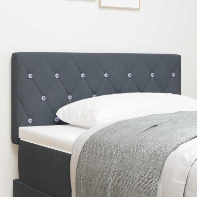 Cabecero LED Argyle con cabecera Gris oscuro 90 cm Terciopelo