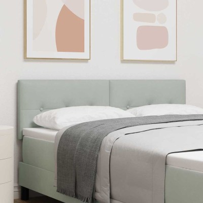Cabecero con luces de tiras LED Gris Claro 80 cm Terciopelo