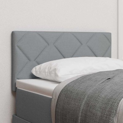 Cabecero con luces de tiras LED Ajustable Gris Claro 80 cm tela