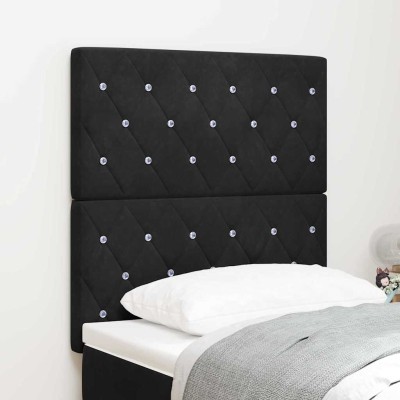 Cabecero LED con luces de tiras LED Negro 80 cm Terciopelo