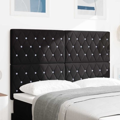 Cabecero LED con luces de tiras LED Negro 80 cm Terciopelo