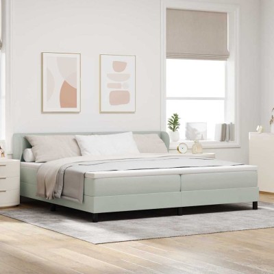 Cama con Somier y Colchón Gris Oscuro 80x200 cm Terciopelo