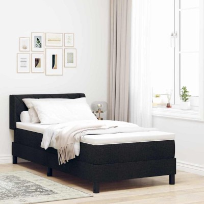 Cama box spring con colchón con colchón Negro 90 x 200 cm