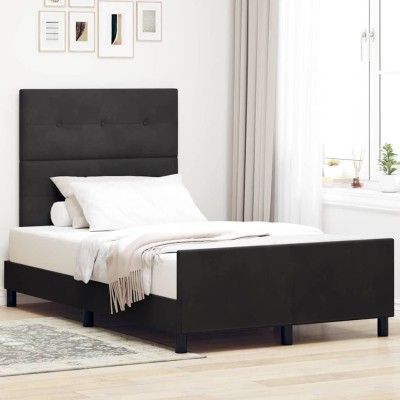 Estructura de cama con cabecera Negro 120 x 200 cm Terciopelo