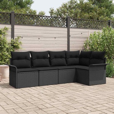 Conjunto de sofá de jardín 5 pcs 242.5 x 132.5 x 85 cm