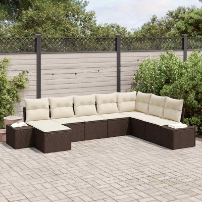 Conjunto de sofá de jardín 8 pcs 319 x 209 x 85 cm Poliratán