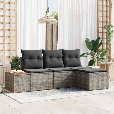 con almohada Ajustable 4 pcs Gris 239 x 117 x 37 cm