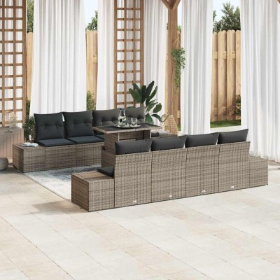 Conjunto de sofá de jardín Manual 7 pcs Gris 100 x 55 x 73 cm
