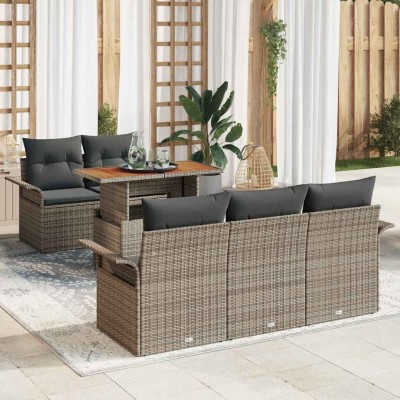 Conjunto de sofá de jardín 6 pcs Gris 100 x 55 x 73 cm