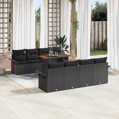Conjunto de sofá de jardín 7 pcs Negro 100 x 55 x 73 cm