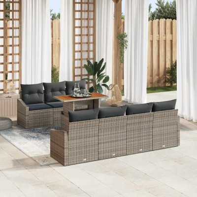 Conjunto de Comedor de Jardín Gris y marrón 100 x 55 x 73 cm