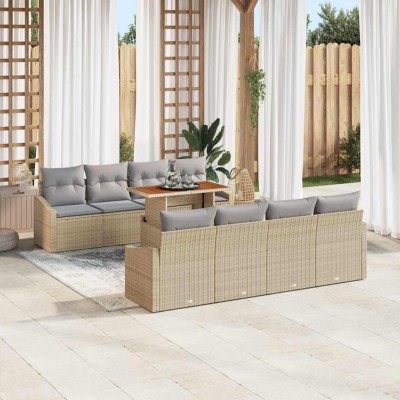 Conjunto de Comedor de Jardín Beige y gris 100 x 55 x 73 cm
