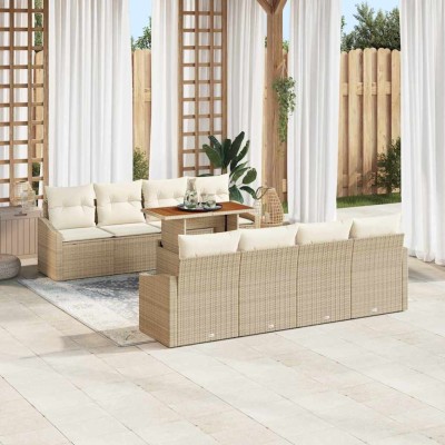 Conjunto de Comedor de Jardín Beige y Crema 100 x 55 x 73 cm