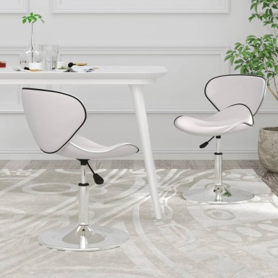 Sillas de comedor 2 unidades cuero sintético blanco