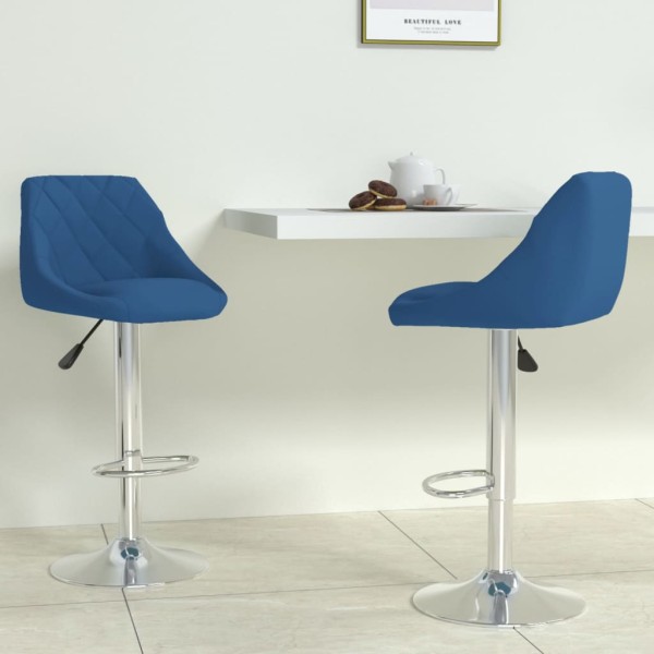Taburete de cocina 2 unidades de terciopelo azul