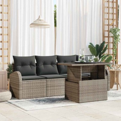 Conjunto de sofá de jardín Manual 5 pcs Gris 100 x 55 x 73 cm