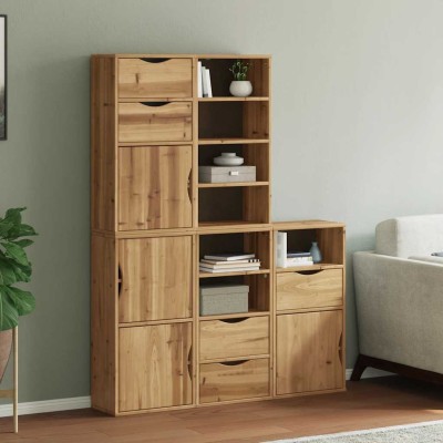 Armarios auxiliares 5 uds "ODDA" 40x24x79 cm Madera maciza pino