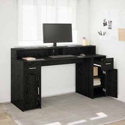 Escritorio Roble negro 160 x 55 x 91 cm Madera contrachapada