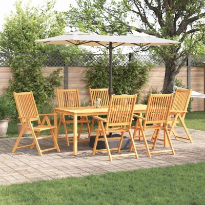 Conjunto de Comedor de Jardín 7 pcs Marrón