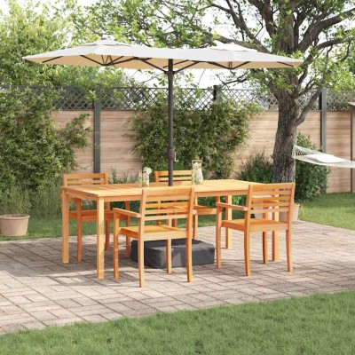 Conjunto de Comedor de Jardín 7 pcs Marrón